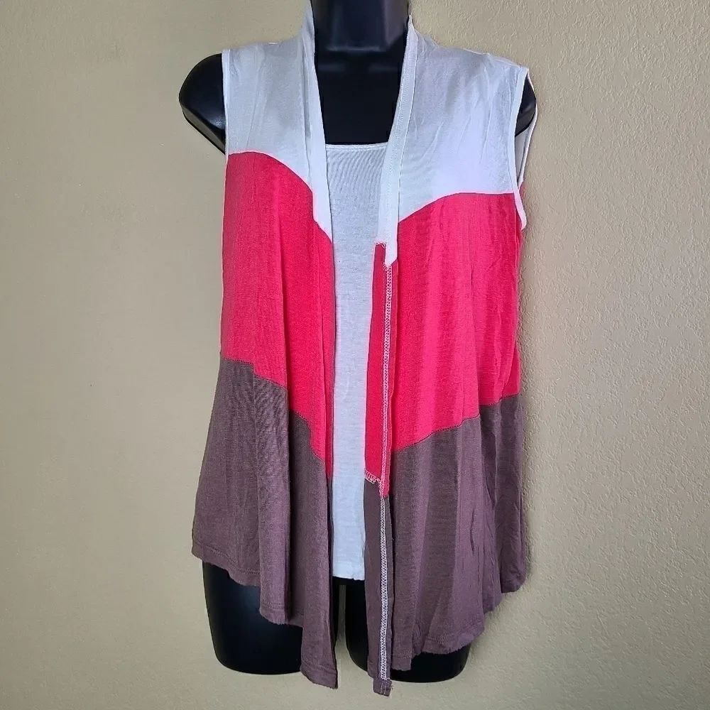 Lavish Color Block Cardigan Top